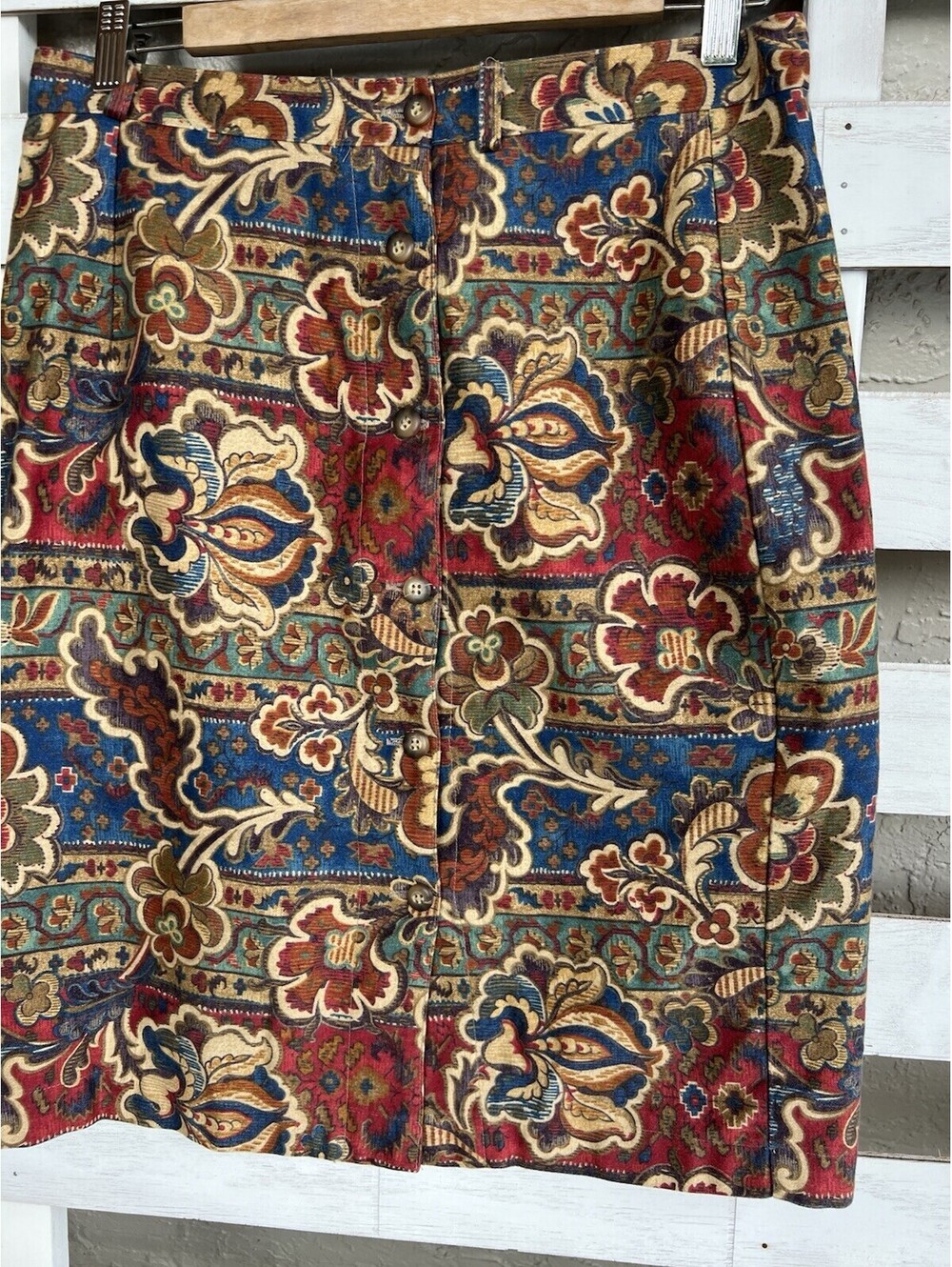 VRG SPORT womens Pencil Skirt Size 10 Made In USA Button Front Vintage. - Picture 3 of 15